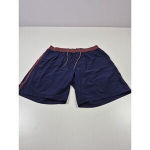 Rhone  Shorts Mens Medium Blue Colorblock 8 Inseam Drawstring Gym Training